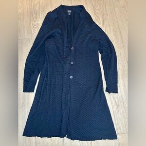 Eileen Fisher Long Wool Blend Button Front Cardigan